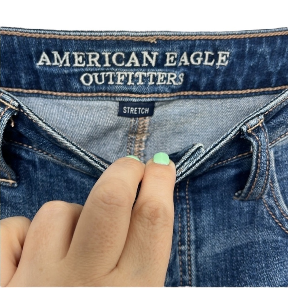American Eagle Vintage Hi-Rise Button Fly Stretch Jeans Women Size 8 - Picture 3 of 5